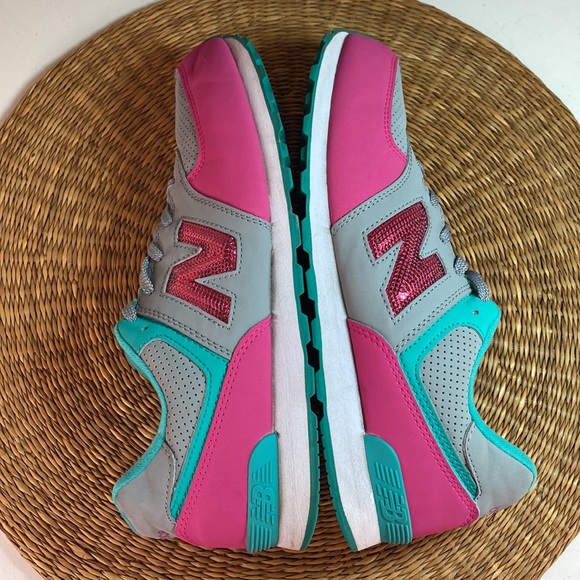 New Balance Grey Teal and Pink Sneakers - Picture 9 of 13
